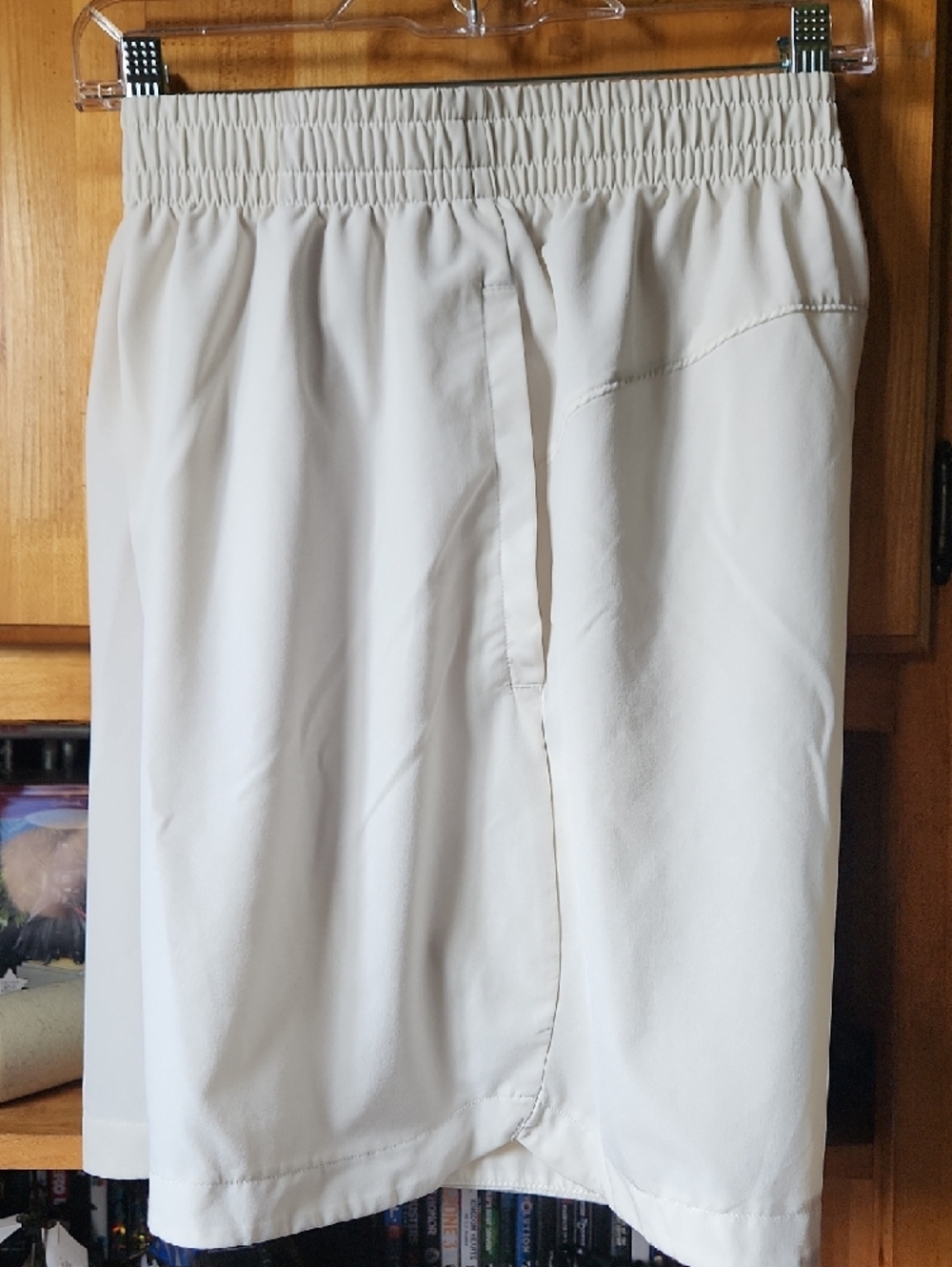 Under Armour Cream Athletic Shorts with Black Logos - Picture 3 of 10